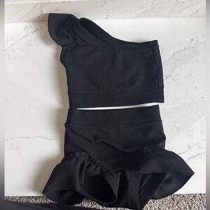 Black Ruffled Two-Piece Set